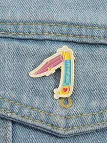 1 pièce Broche émaillée en forme de petit couteau de couleur vive avec l'inscription "Je vous couperai", un cadeau romantique et mignon pour les vêtements, sac à dos, bijoux, idéal pour les amis