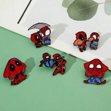 Disney 1/5 Stück Cartoon Figur Ansteck-Set, personalisierter Spinne-Man Deadpool Emaille-Pin, Rucksack, Kleidung, Schmuckzubehör, Metall-Abzeichen, Geschenke für Freunde, Rucksack für die Schule