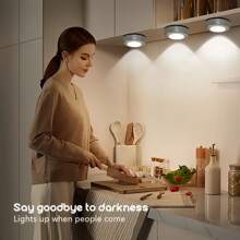 1pc/4pcs/10pcs Battery Powered Stick On Lights, Push/Pull Lights, Wall Sconce Lights, Spotlights, Suitable For Cabinet, Closet, Hallway, Kitchen, Bathroom, Utility Room, Wireless Touch Control