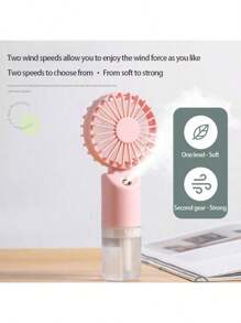 Ventilateur portable rechargeable à main mini avec fonction d'humidification, design pliable, chargement USB, convient pour une utilisation extérieure et intérieure en été