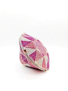 Bolsos de mano de cristal brillantes, elegantes y únicos con forma de diamante, bolsos de fiesta multicolor con cristales, bolsos de lujo con brillantes para eventos de fiesta, cena, boda, baile de graduación, mejor regalo con caja. - Multicolor - Ver 4
