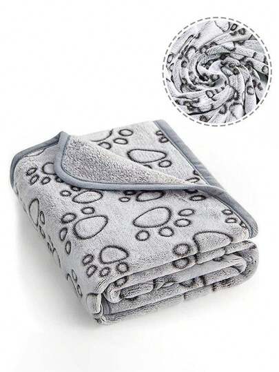 Pet Blanket, Dog Paw Print, Suitable For All Seasons. Soft And Warm Pet Blanket For Small, Medium, And Large Dogs. Pet Accessories For Dogs, Cats, And Pets