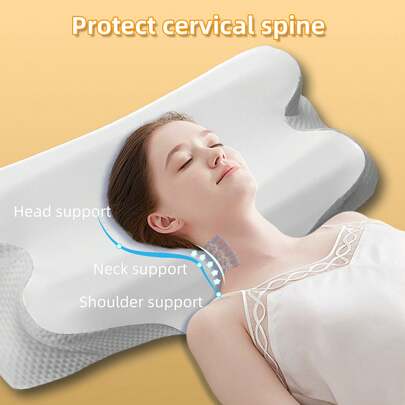 Cervical Memory Foam Neck Pillow For Neck And Shoulder Pain Relief, Ergonomic Orthopedic Pillow For Side, Back, And Stomach Sleepers, Comfortable And Supportive Sleep Solution