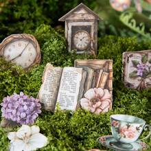 150Sheets/6bag Sticker Set, Forest Travelogue Series, Retro Forest Animal And Plant Hard Card Stickers, Scrapbook Supplies Notebook Accessories, Decorative Notebook Photo Frame Phone Case Water Cup Garbage Magazine Stationery Box DIY Personalized Stickers School Supplies,Back To School