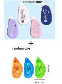 1pc/4pcs Mini Polka Dot Correction Tapes, 6M Length, Random Colors