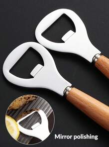 1 pezzo di apriscatole in acciaio inossidabile con manico in legno personalizzato con incisione - design personalizzato del testo, resistente alla ruggine, ideale per matrimoni, compleanni, vacanze, Natale, Festa del papà, regali per gli amanti della birra, accessori per feste, con finitura in legno naturale e costruzione robusta