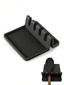 1pc Drip Mat, Suitable For Various Tableware, Heat-Resistant Spoon Rest And Stove Spoon Holder, Long-Handled Spoon And Tongs Kitchen Utensil Rack, Kitchen Silicone Utensil Holder. - Multicolor - View 5