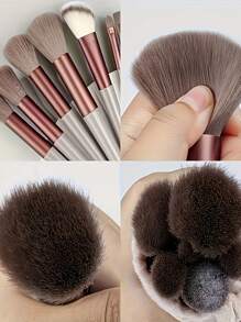 13 Makeup Brush Set Soft Bristle Brush + Cloth Cover Blush Brush Eye Shadow Brush Concealer Brush Contouring Brush Beauty Tool