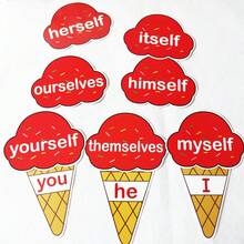 BELLKIDS 29 Stücke Grammatik Kartenspiel, Eiscremedesign, vierfarbig, Matching Spiele, Lernkarten, interaktives Zubehör, Klassenzimmeraktivitäten, Lernmaterialien, Schulrückkehr, wichtige Artikel für Lehrer, Familie