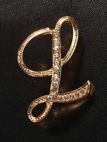 1 件 A-Z 字母胸针，欧式水钻别针，合金材质，镶嵌闪亮宝石，非常适合搭配西装、衬衫、夹克、连衣裙，展现优雅与时尚背包，适合学校办公室配饰珠宝圣诞节万圣节衣服别针有趣可爱的教师礼物 - 彩色 - 查看 27