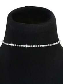 1 Stück Damen Halskette mit Diamantbesatz, Kragen-Choker für festliche Anlässe