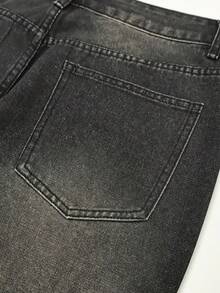 Jeans pour hommes, pantalon noir, décontracté, style mode gothique/punk avant-gardiste, coupe ample, printemps/automne, mondial, style emo - Noir - Voir 5