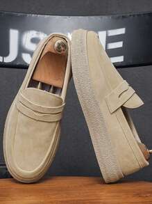 Men's Casual Canvas Slip-On Loafer Shoes, Comfortable Lightweight Low-Top Casual Moccasins, Suitable For All Seasons