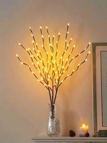 1pcs 20 LED Tree Branch Lights, Indoor Holiday Party Decoration Lighting, Fairy Lights With Tree Branch Design (Batteries Not Included) For Classroom, Office Home, Wedding Decoration Lights Perfect Gift For Birthdays, Holiday Gifts, And Parties. Suitable For Daily Wear And Holiday Celebrations, Suitable For All Seasons, And Is An Ideal Choice For Holiday Accessories.