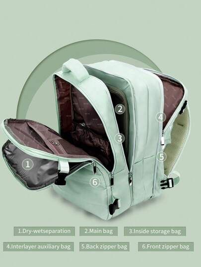 Mochila de viaje de gran capacidad expansible con compresión al vacío - Mochila aprobada para avión, bolsa de fin de semana, mochila escolar, artículo escolar esencial como regalo