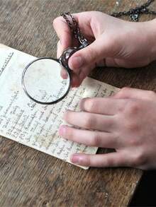 独特的礼物，放大镜项链礼物放大镜项链，阅读阅读报纸魅力放大镜，送老人挂链饰品好礼物 - 彩色 - 查看 9