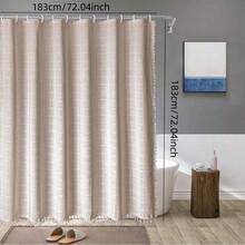 Bộ rèm tắm phong cách nông trại Boho kèm móc, rèm tắm vải lanh sọc siêu bền cho phòng tắm, rèm tắm phong cách đồng quê mộc mạc cổ điển chống thấm nước kèm tua rua, quà tặng Valentine cho nữ, sinh nhật, bạn trai, bạn gái, trang trí phòng tắm tại nhà, phụ kiện phòng tắm, trang trí mùa thu, trở lại trường học - Nhiều màu - Xem 28