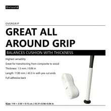 Cinta de agarre universal para bates de béisbol/sófbol de 1.5mm, con respaldo de goma completo, diseño duradero de alto acolchado (1100mm)