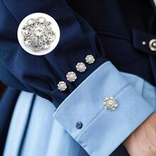1 Pc No-Sew Rhinestone Button Covers For Women's Shirts & Blouses – Easy Reusable Clip-On Crystal Buttons For Instant Glamour – Elegant Jewelry-Style Buttons To Prevent Accidental Openings & Wardrobe Malfunctions – Perfect For Business Attire, Formal Events, Or Everyday Fashion – Instantly Elevate Your Look, Boost Confidence, And Add Sparkle To Any Outfit – Quick And Convenient Solution For A Polished, Chic Appearance - 彩色 - 查看 2