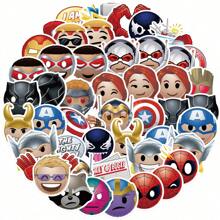 Marvel 50PCS Marvel Avengers Officially Licensed Vinyl Stickers Q-Version Heros Tony Stark Holk Captain America Waterproof Cartoon Gifts For Water Bottles Laptop Bumper Water Bottles Computer Phone Hard Hat Car And Decals Spider Man Hulk Iron Man