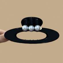 Oval Hollow Pearl Claw Hair Clip, Versatile Hair Claw Design Fashion Hair Accessory Fashion Hair Accessories Beauty Claw Clips