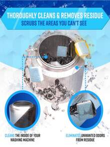 1 pieza Limpiador/Descalcificador para lavadora y lavavajillas - Pastillas de limpieza profunda para lavadoras de carga frontal y superior de alta eficiencia, desodorizante séptico, limpia el tambor interior y el sello del tanque de lavandería