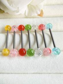 2025 Latest Colorful Tongue Ring With Glitter Sequins, Cute Multi-Color Options For Women, Students And Party Wear