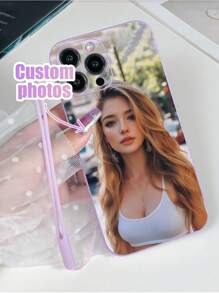 1 Stück anpassbares lila TPU Handyhülle & 1 Stück lila Silikon Schlüsselband, modisch, niedlich, personalisierbar, einzigartig, kompatibel mit Apple, Galaxy, Redmi, Honor, OPPO und anderen Smartphones, ideales Geschenk für Feste, Geburtstag, Jahrestag für Familie, Freunde, Paar