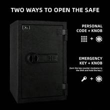 Fireproof Safe 1.8 Cubic Feet Large Steel Digital Safe Box With Code Button Keypad Heavy Duty Safe For Home And Office - Black - View 6