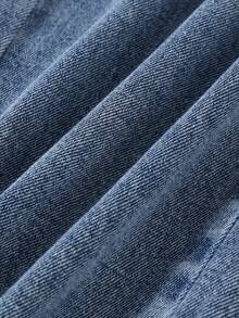 1 件女童休闲百搭直筒牛仔裤，带有小猫图案，Y2K 街头风格