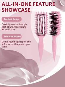 卷发刷，2025 新款卷发定型刷边缘提升刷，五合一工具，轻松打造卷发、波浪卷和卷发，减少毛躁，返校、旅行度假必备品，女士发饰 - 彩色 - 查看 4