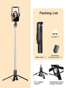 Palo de selfie inalámbrico Bluetooth de 1,03 m, rotación de 360°, acero inoxidable antivibración, compatible con iPhone 16, 15, 14, 13, 12, 11e/Max/Pro/Xs/Xr/X/Plus, compatible con Samsung Galaxy S25/S24/S23/S22 Ultra y otros teléfonos inteligentes Android, adecuado para autotrasmisión.