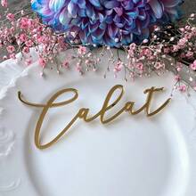 Gold Mirror Place Cards - Luxury Wedding Place Cards, Gold Mirror Labels, Laser Cut Name, Acrylic Wedding Cards, Customized Wedding Table Decor - Multicolor - View 3