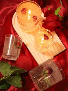 1pc Rose Jelly Aromatherapy, Creative Candle For Wedding, Birthday, Party Gifts And Home Decoration, Table Decoration, Accompaniment Gift Set