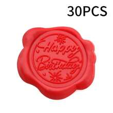 30 Pcs Self-Adhesive Wax Seal Stickers, "Happy Birthday" Pattern , 9 Color Choices, For Birthday Party Invitations, Envelopes, Gift Decorations, Souvenirs, Christmas Cards, Gift Wrapping,School Supplies,Back To School