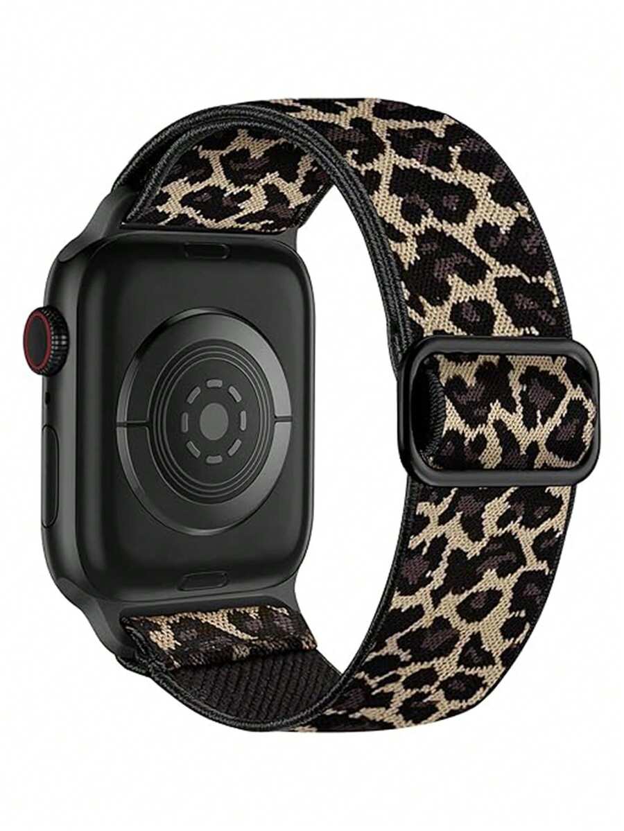 Nylon Watch Band, Compatible With Apple Watch Bands 38mm, 40mm, 41mm, 42mm, 44mm, 45mm, 46mm, 49mm. Soft, Breathable, Elastic Nylon Band. Compatible With Apple Watch Series Ultra/11/10/9/8/76/5/4/3/SE. Men's And Women's Sports And Casual Watch Bands., Easy To Wear - Leopard - View 1