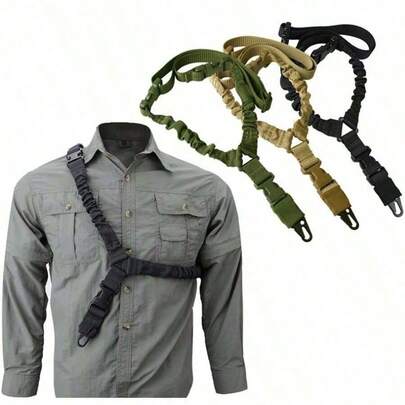 1 chiếc dây đeo súng trường chiến thuật 2 điểm kiểu quân đội, dây đeo súng săn ngoài trời, phụ kiện nylon có thể điều chỉnh, bán chạy.