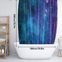 1pc/4pcs Starry Night Sky Print Bathroom Decor Set, Includes Waterproof Shower Curtain With 12 Hooks, Anti-Slip Rug, U-Shaped Mat, Round Toilet Seat Cover, Multi-Functional Bathroom Ensemble Bathroom Accessories Back To School