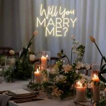 Insegna al neon "Vuoi sposarmi?" - Decorazione da parete per proposta di matrimonio e festa di fidanzamento, insegna in plastica multiuso alimentata a USB con controllo dell'interruttore, ideale per decorazioni di addio al nubilato e matrimonio