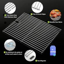 17 Inch Grill Grates For Home Depot Nexgrill 720-0830H, 720-0830D Gas Grill Model, Stainless Steel Cooking Grids Replacement Repair Parts - 17" Stainless Steel Grate - View 7