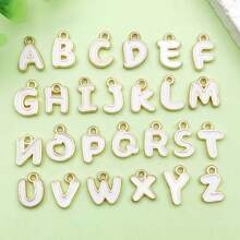 10/26pcs Colorful Letter Charms Bulk Alphabet Shape Charm Lowercase Alloy Enamel English Initial Charms For Jewelry Making Charms Supplies DIY Craft Necklace Bracelet Earring Crafting