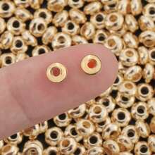 3mm/4mm/5mm Mixed Color Round Spacer Beads (Gold, Silver, KC Gold, White K), Smooth Alloy Spacer Beads For DIY Jewelry Making, Necklace Bracelet Earrings Pendant Charms