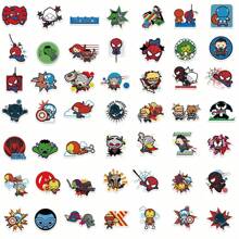 Marvel 50PCS Marvel Avengers Officially Licensed Vinyl Stickers Q-Version Heros Tony Stark Holk Captain America Waterproof Cartoon Gifts For Water Bottles Laptop Bumper Water Bottles Computer Phone Hard Hat Car And Decals Spider Man Hulk Iron Man