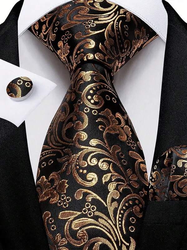 Men Tie Sets Classic Fashion Necktie Set With Cufflink For Business Party