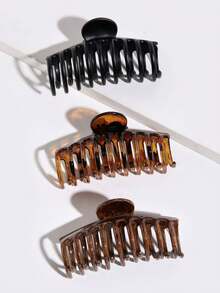 2pcs Marble Pattern Hair Clips, Casual Versatile Fashion Daily Hair Accessories Fall Winter Claw Clip For Vacation Outfits Woman - Multicolor - View 1