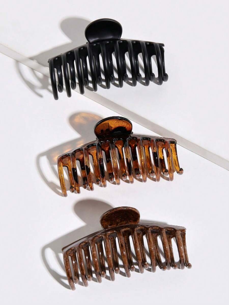 2pcs Marble Pattern Hair Clips, Casual Versatile Fashion Daily Hair Accessories Fall Winter Claw Clip For Vacation Outfits Woman - Multicolor - View 1