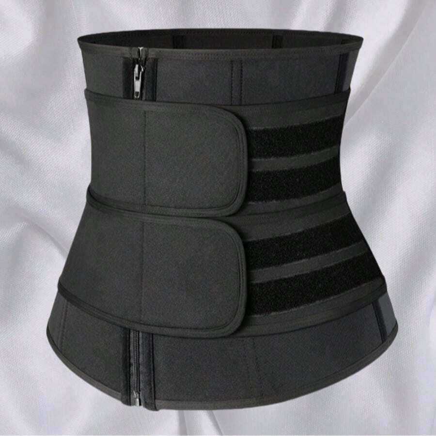 Women's Fashion Zippered Belly Belt, Body Shaping Clothes, New Sweat Belt, Body Shaping Sports Belt - Đen-XL - Xem 1