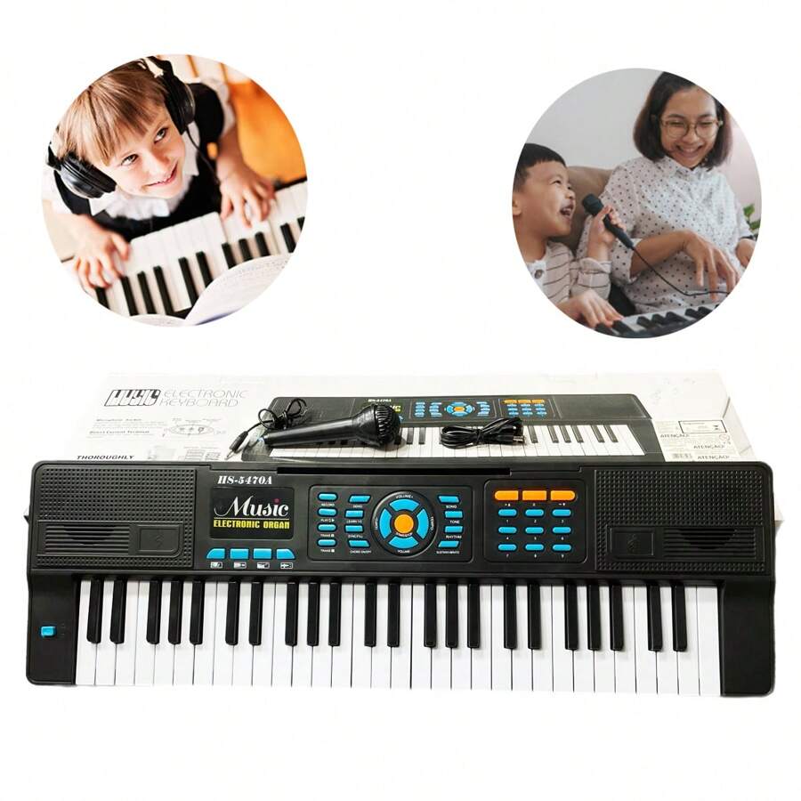 Teclado Musical Para Iniciantes 54 Teclas c/ Microfone Music