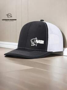 1 Piece Adjustable Dad Hat Truck Driver Baseball Cap, Printed With "NASH" Fish Pattern - Lightweight, Breathable, Suitable For Daily Leisure And Outdoor Sports - Ideal Father'S Day Gift, Casual Headwear, Camping, Picnic, Sports Cap