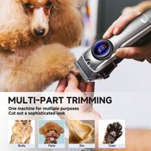 Kit de toilettage pour chiens, tondeuses, faible bruit, électrique silencieux, rechargeable, sans fil, kit de tondeuses pour poils épais d'animaux de compagnie, convient aux chiens, chats et autres animaux de compagnie